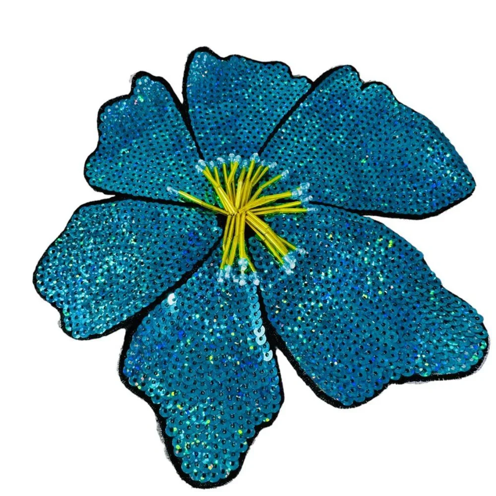XLarge Sparkling sequin hair flower or Pin Handmade pinup luau tiki